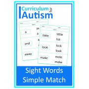 Sight Words Simple Match Worksheets